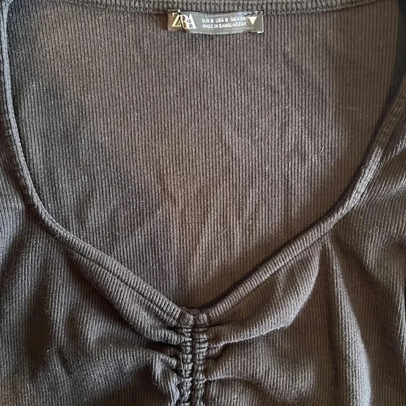 Zara Long Sleeve Ribbed Crop Top Women’s Size S​ - Picture 4 of 4